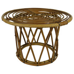 1950s Spanish Bamboo Coffee Table or Side Table 10