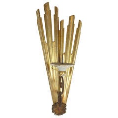 Italian Carved Giltwood Candle Sconce, 19th Century 12