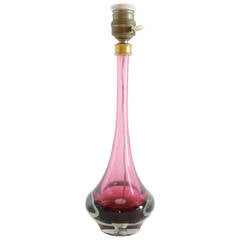 Purple Murano Glass Table Lamp Attributed to Seguso
