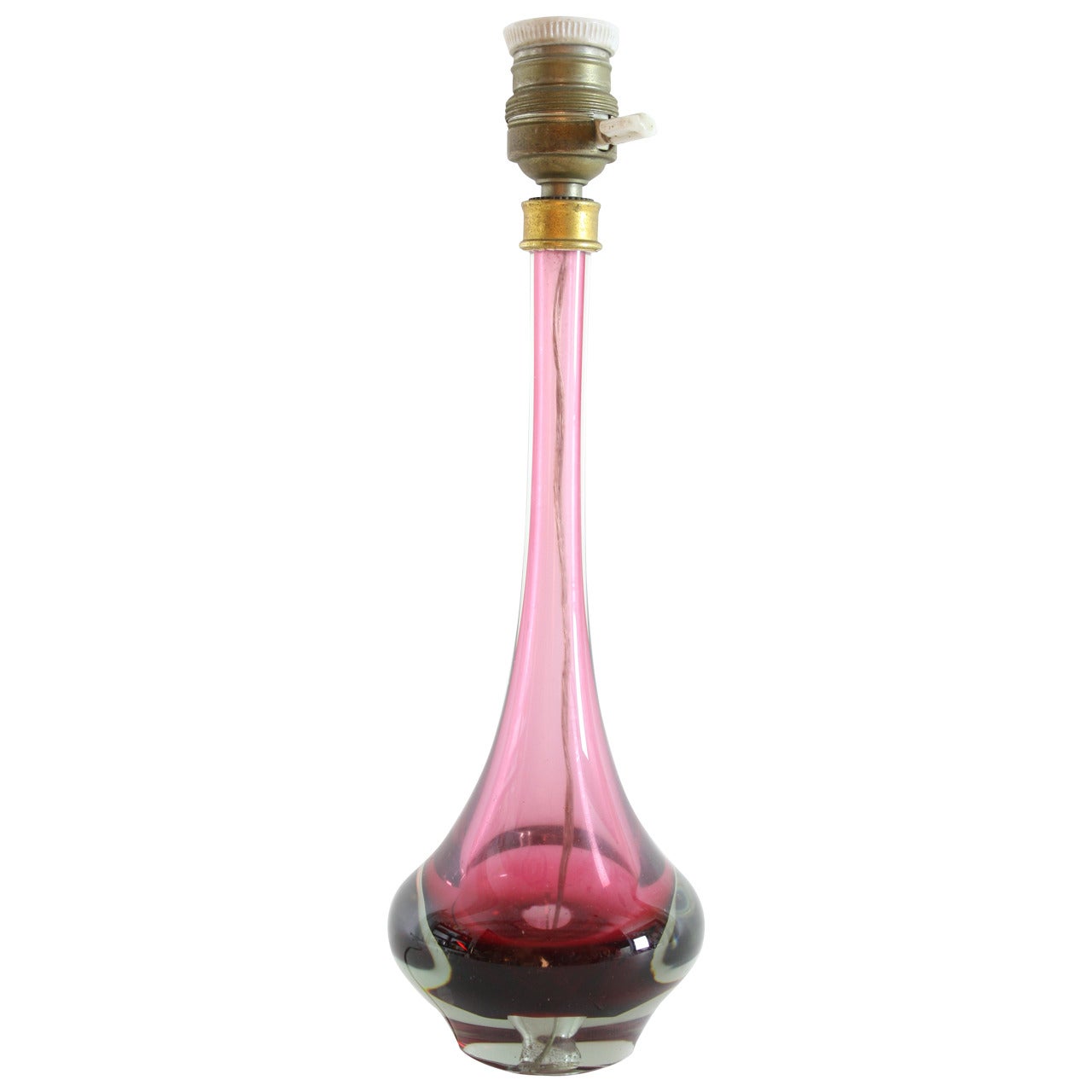 Purple Murano Glass Table Lamp Attributed to Seguso