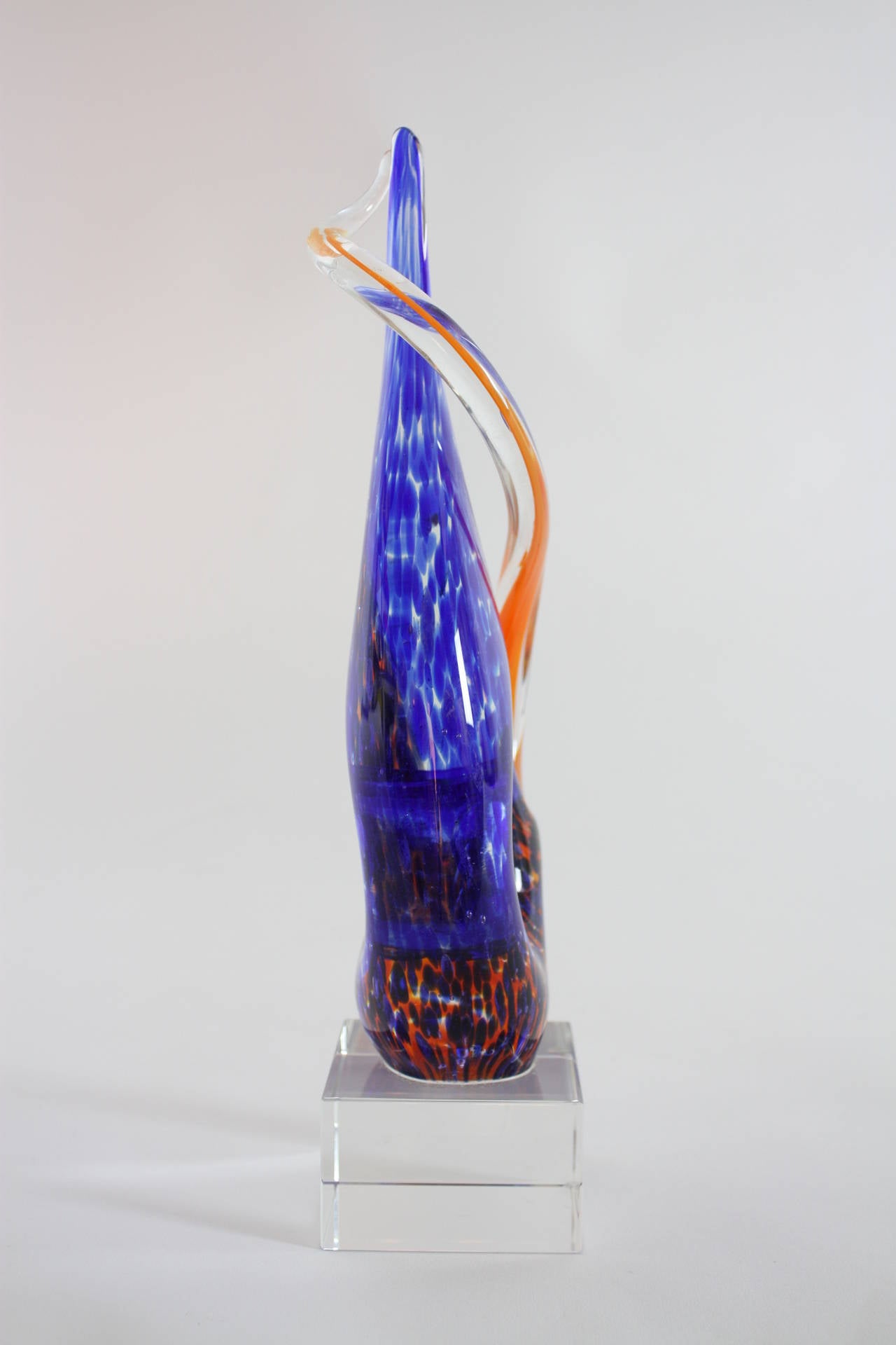 Art Glass Murano Glass Teardrop Shape Colorful Sculpture