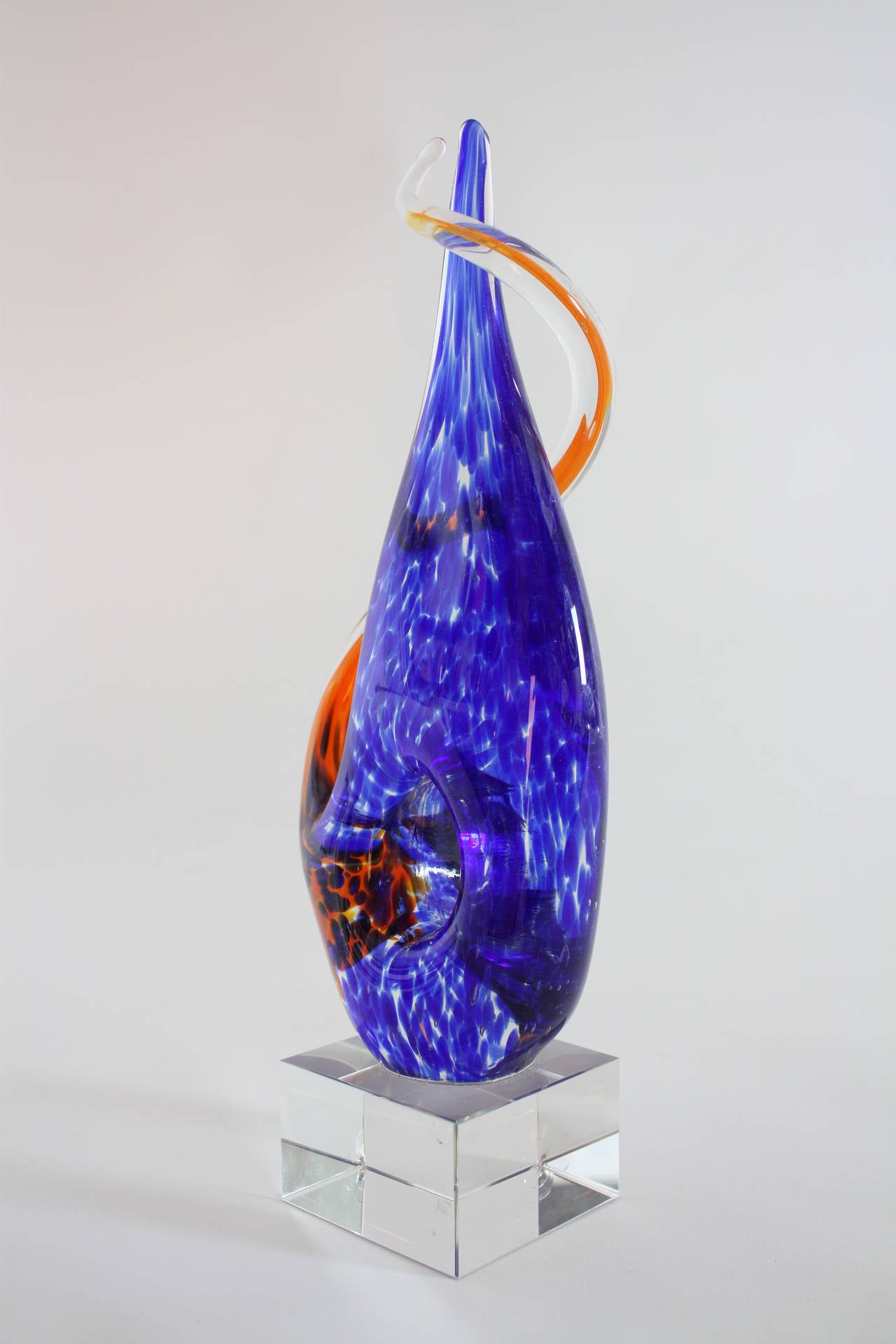 Murano Glass Teardrop Shape Colorful Sculpture 1