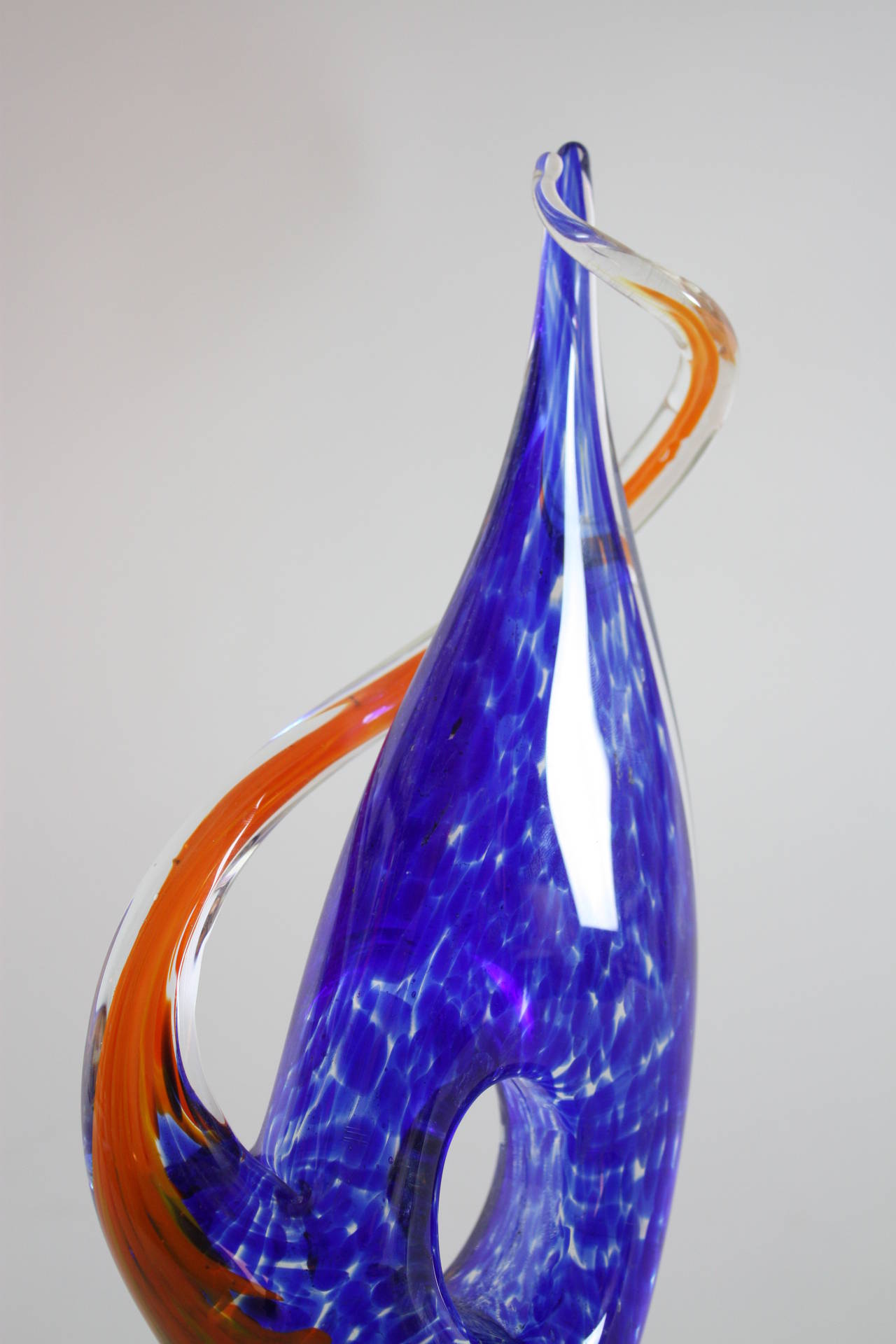 Mid-Century Modern Murano Glass Teardrop Shape Colorful Sculpture