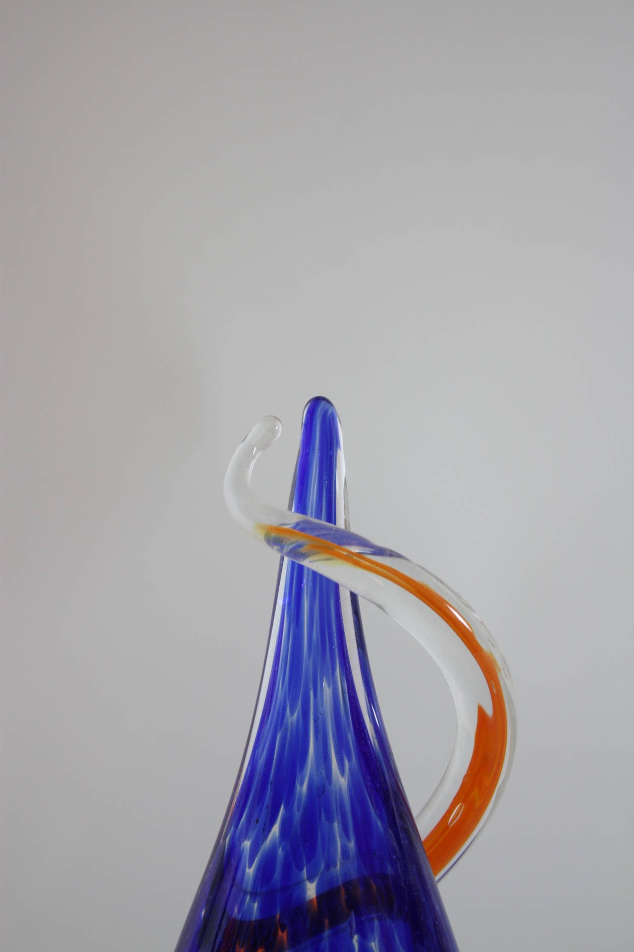 Italian Murano Glass Teardrop Shape Colorful Sculpture