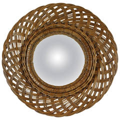 Spanish Rattan Midcentury Mirror