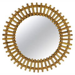 Spanish Bamboo Sunburst Mirror