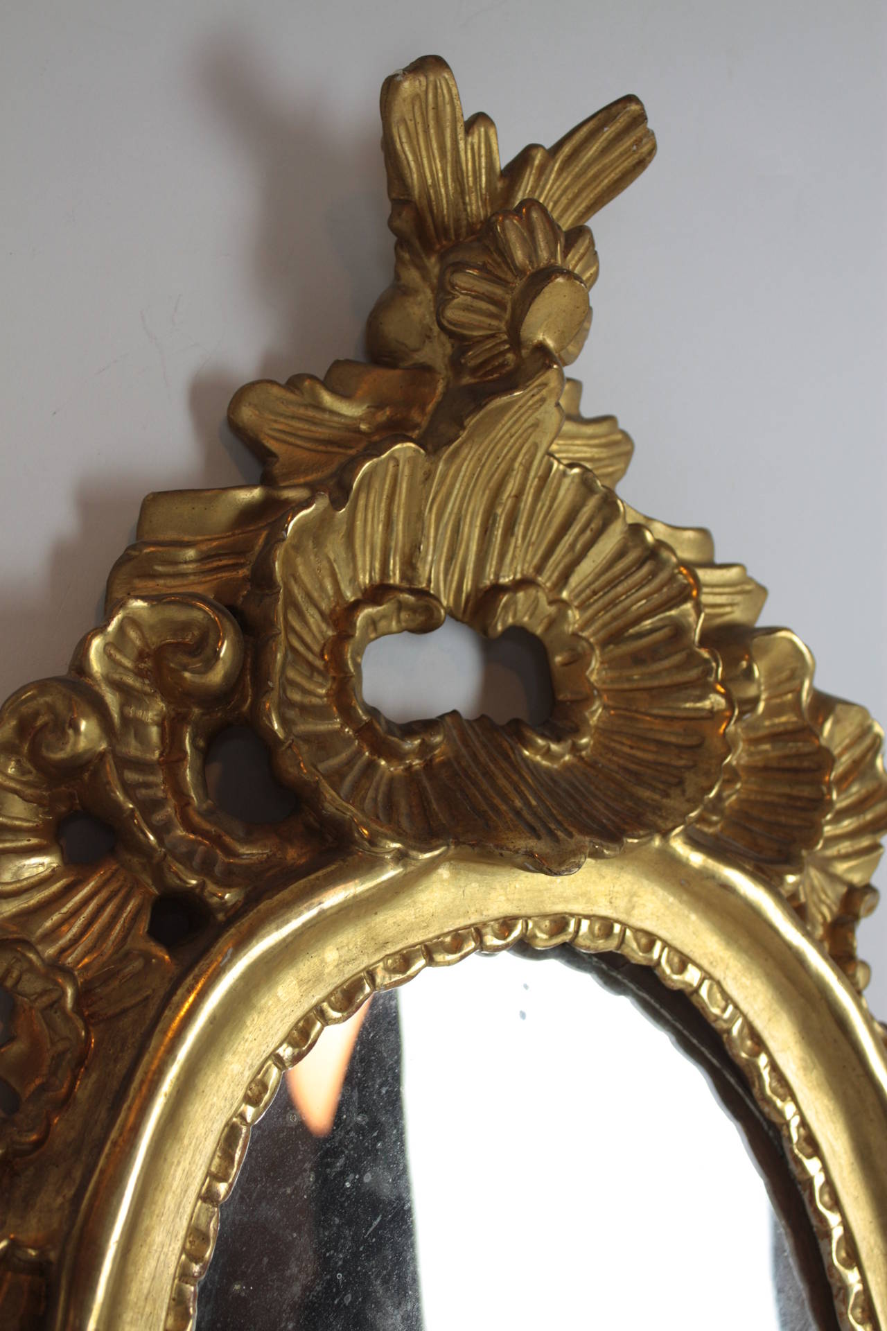 Gold Leaf Spanish Rococo Style Giltwood Mirror