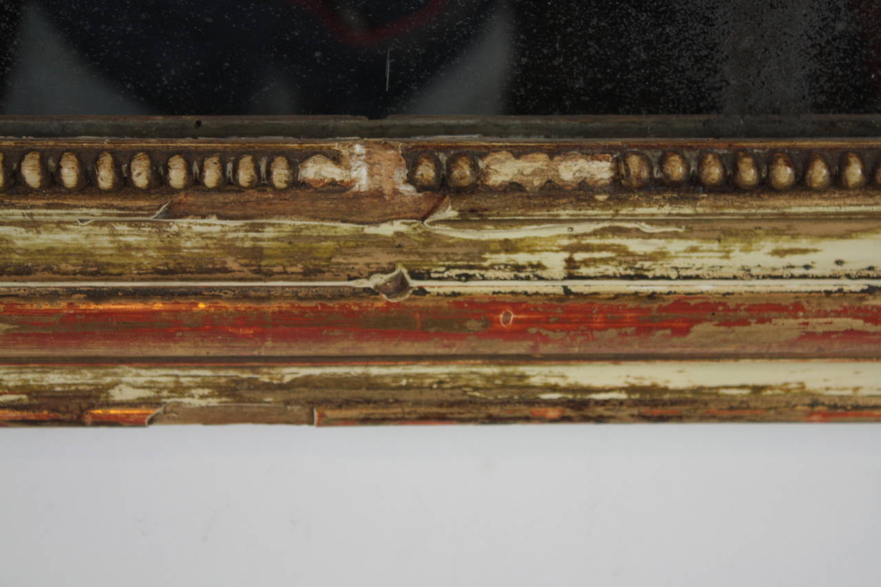 French Louis Philippe mirror with red and beige patina 3