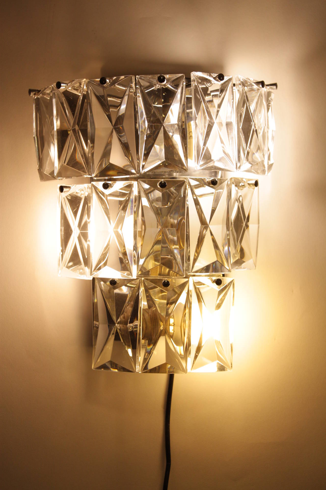 Mid-Century Baccarat Crystal Wall Sconce
