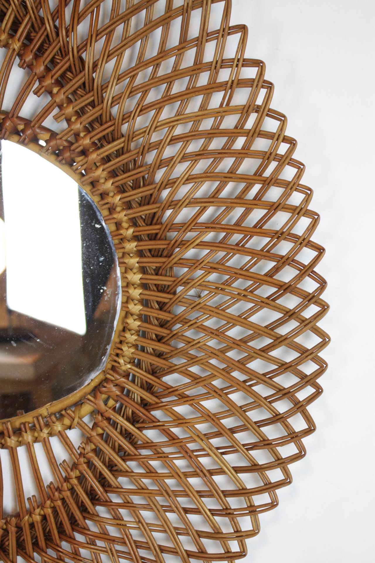 Superb Mid-Century Rattan Mirror from Marbella, Spain 1960s In Excellent Condition In Barcelona, ES