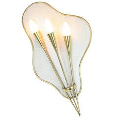 Amazing Jacques Biny Perforated Metal and Brass Wall Sconce 3