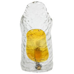 1960s Mazzega Amber Murano Glass Table Lamp 12