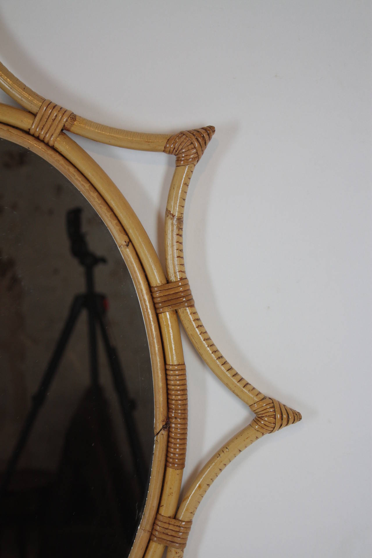 Mid-Century Modern Mid-Century Bamboo Starburst Mirror