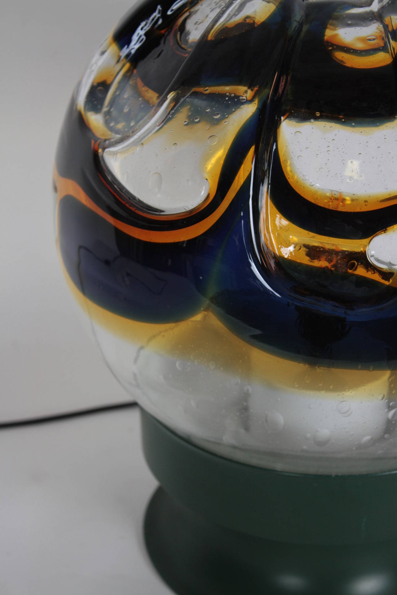 Hand-Crafted Giant Mazzega Murano Glass Globe Table Lamp