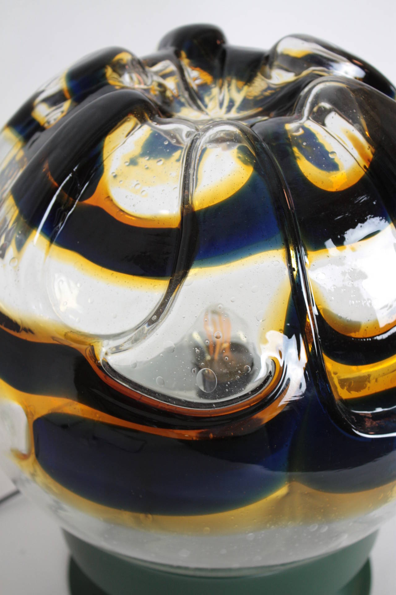 Italian Giant Mazzega Murano Glass Globe Table Lamp