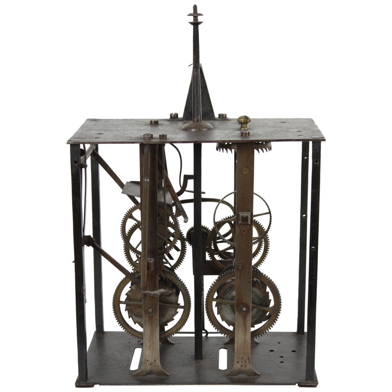 19th c. Morez Antique Clock Engine Iron Sculpture For Sale at 1stdibs