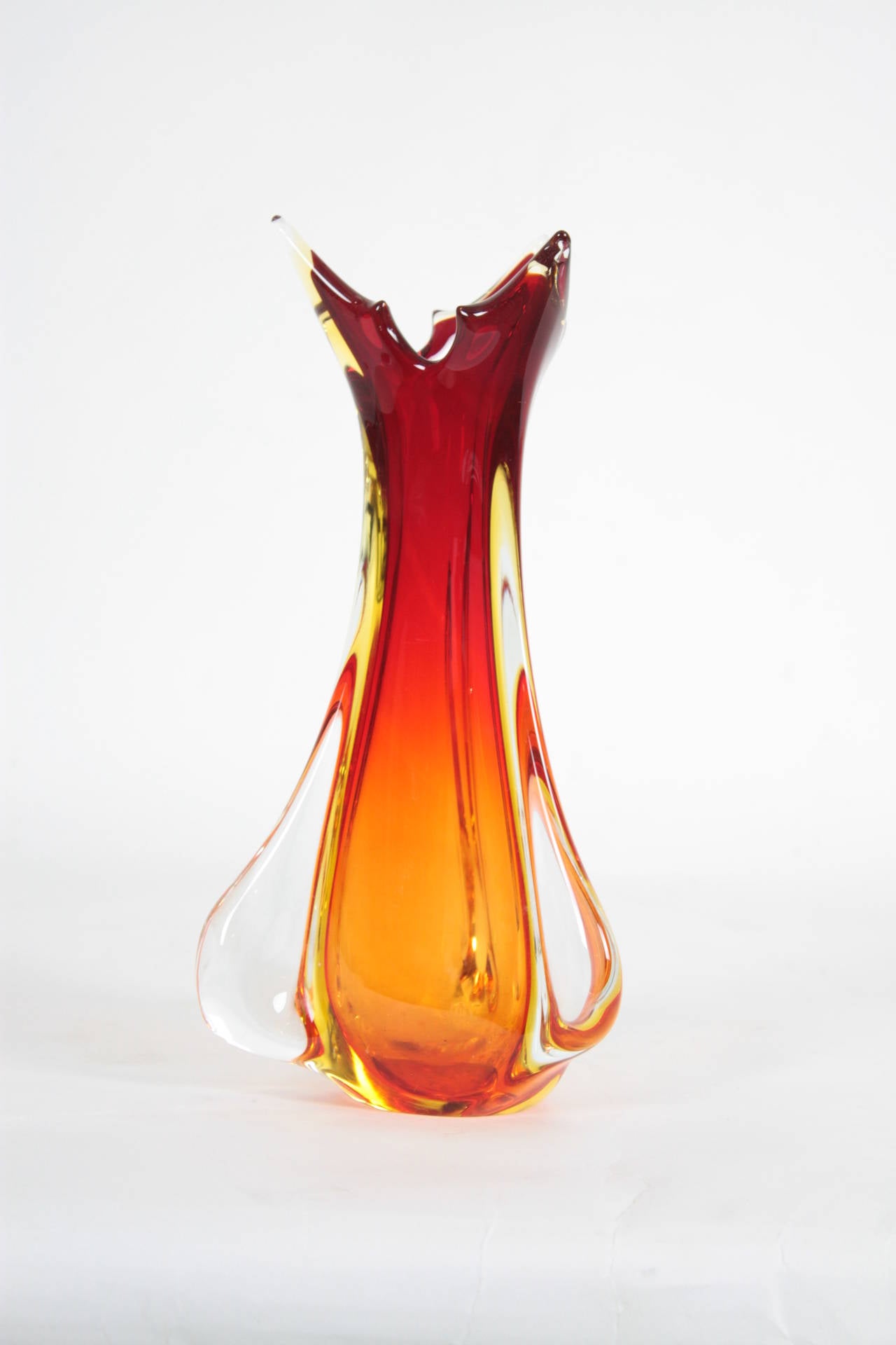 red orange vase