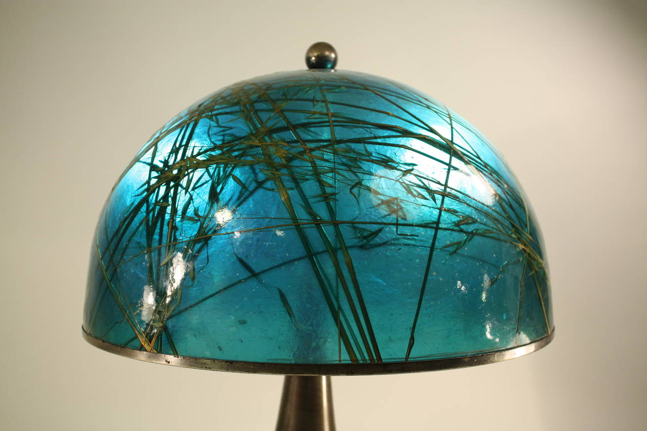 Large Italian Aqua Green Color  Lamp in the style of Gabriela Crespi. In Excellent Condition In Barcelona, ES