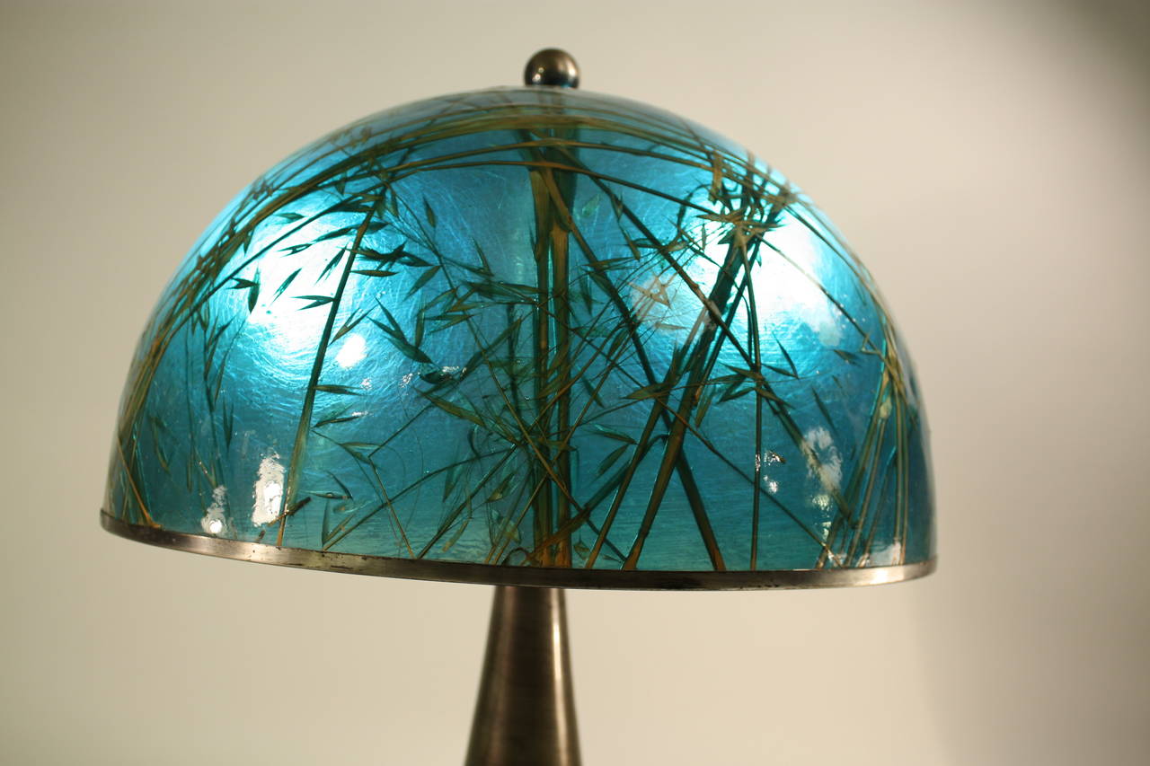 Late 20th Century Large Italian Aqua Green Color  Lamp in the style of Gabriela Crespi.