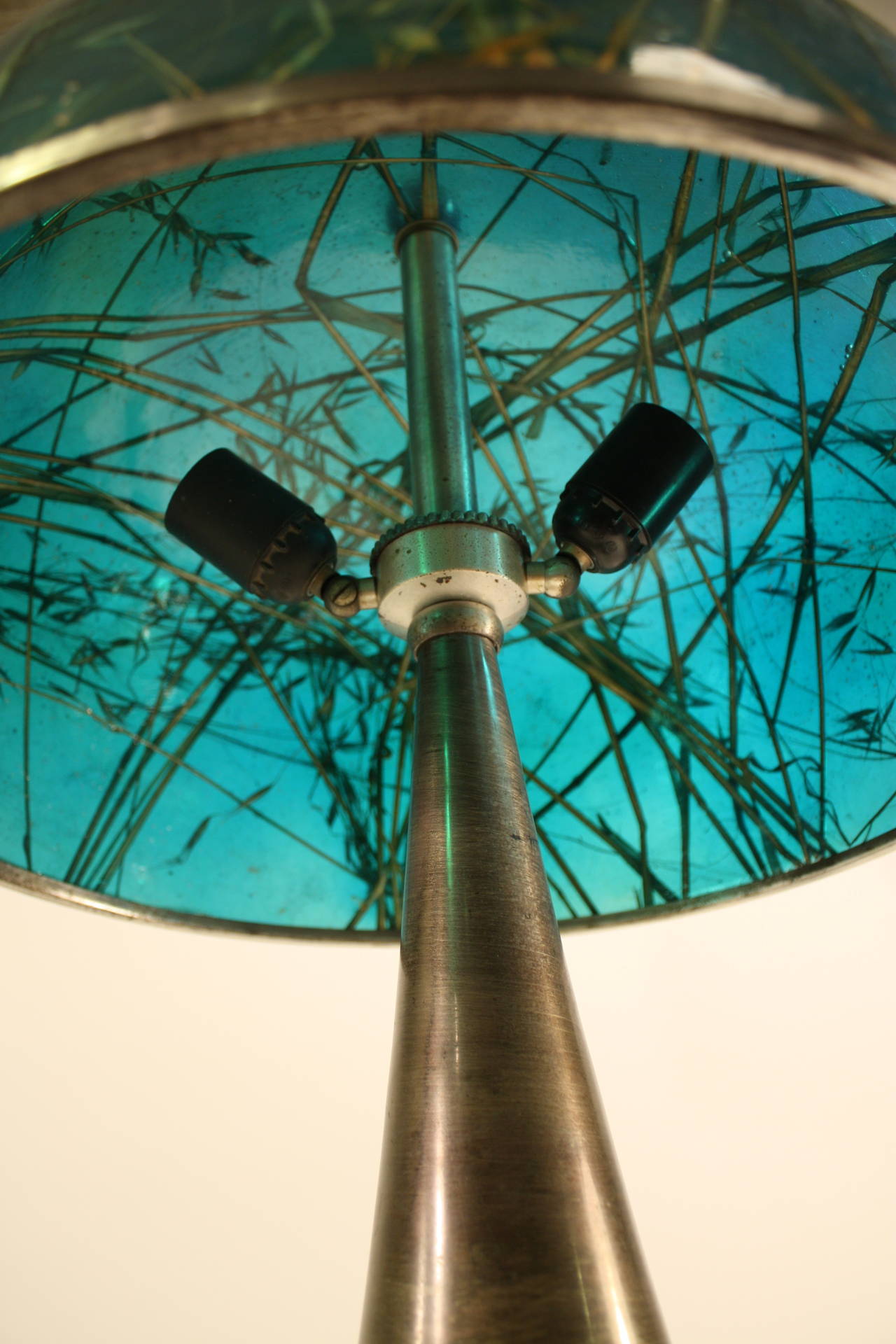 Large Italian Aqua Green Color  Lamp in the style of Gabriela Crespi. 1