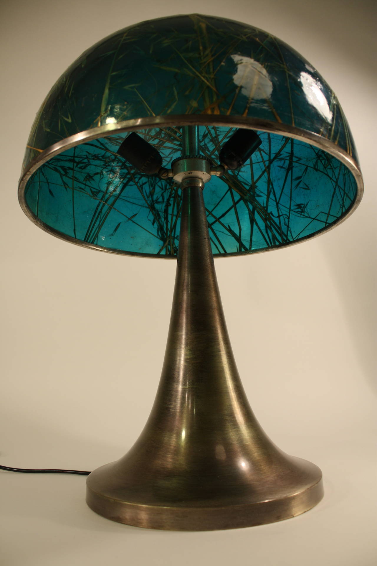 Large Italian Aqua Green Color  Lamp in the style of Gabriela Crespi. 2