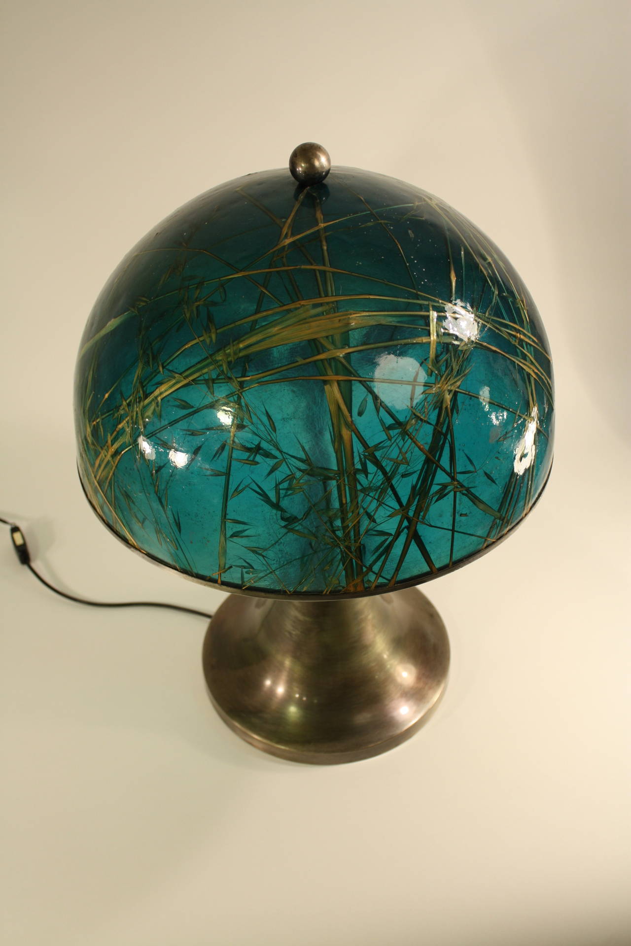 Large Italian Aqua Green Color  Lamp in the style of Gabriela Crespi. 3