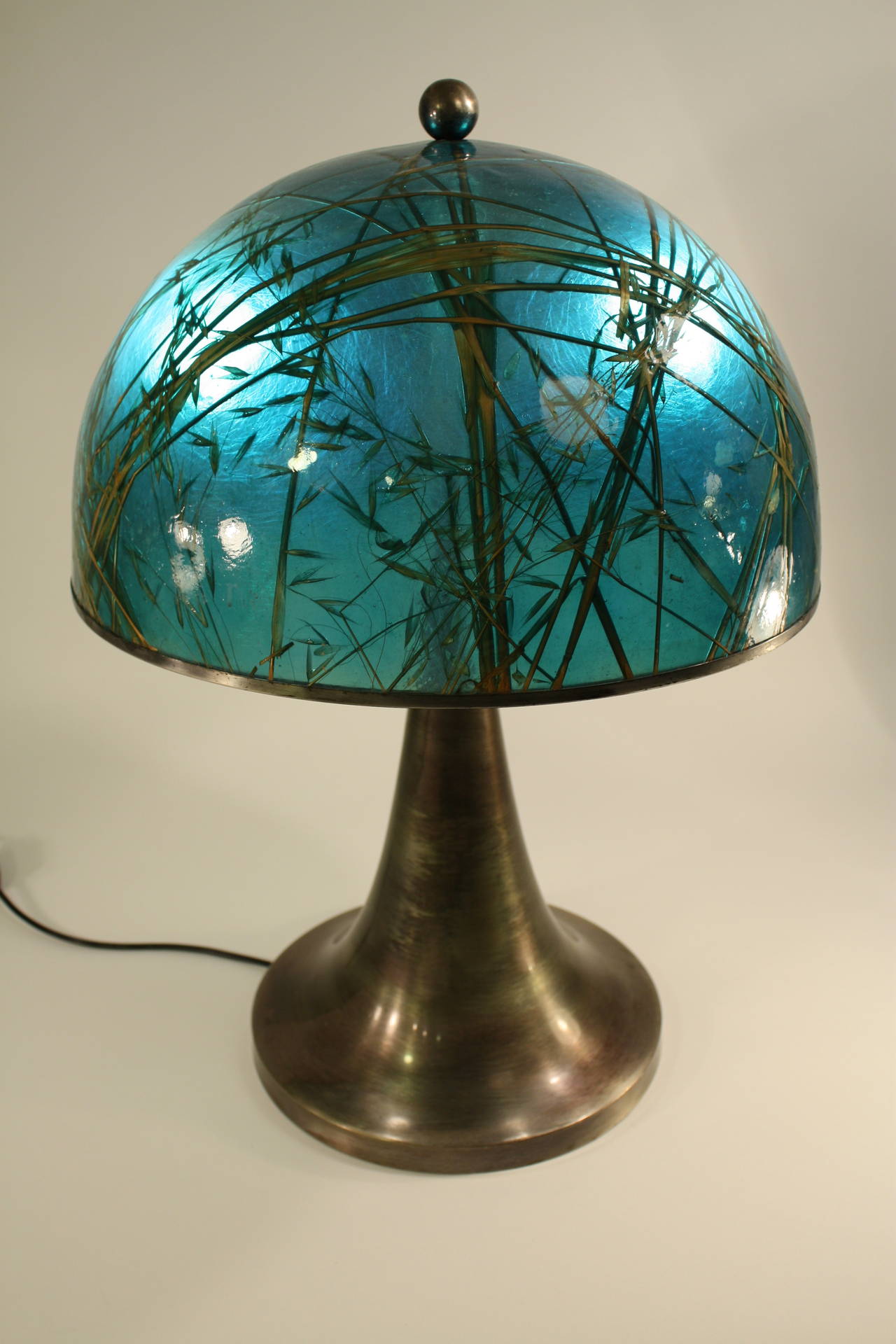 Large Italian Aqua Green Color  Lamp in the style of Gabriela Crespi. 4