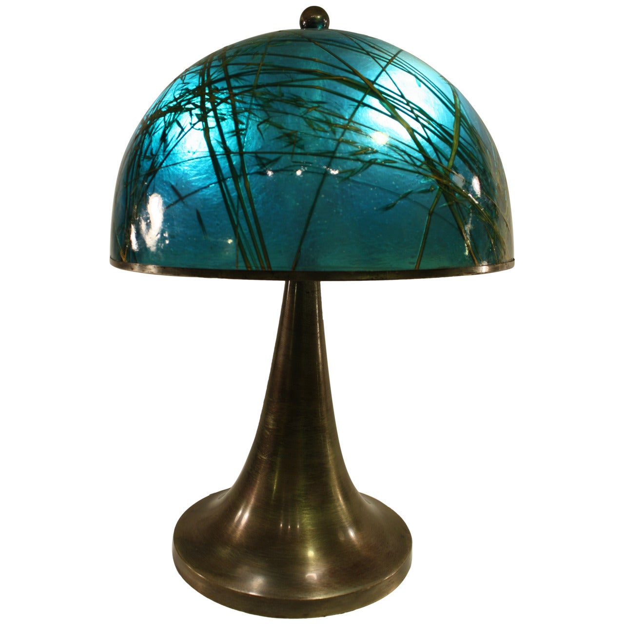 Large Italian Aqua Green Color  Lamp in the style of Gabriela Crespi.