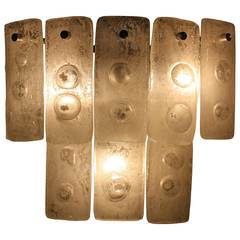 Mazzega White Murano Glass Wall Sconce 12