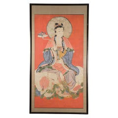Chinese Painting on Paper of Bodhisattva Pu Hsien or Samantabhadra