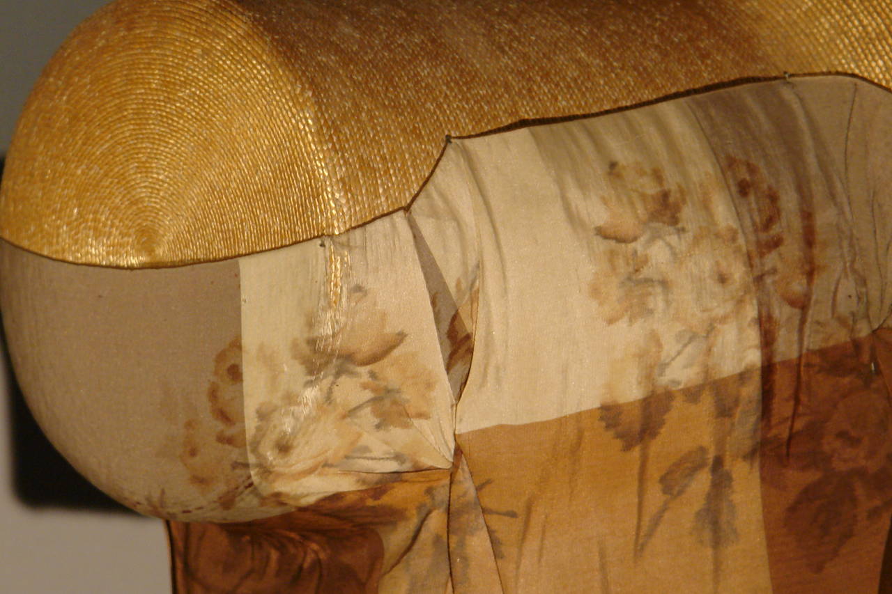 Silk A group of three English Regency straw bonnets circa 1820