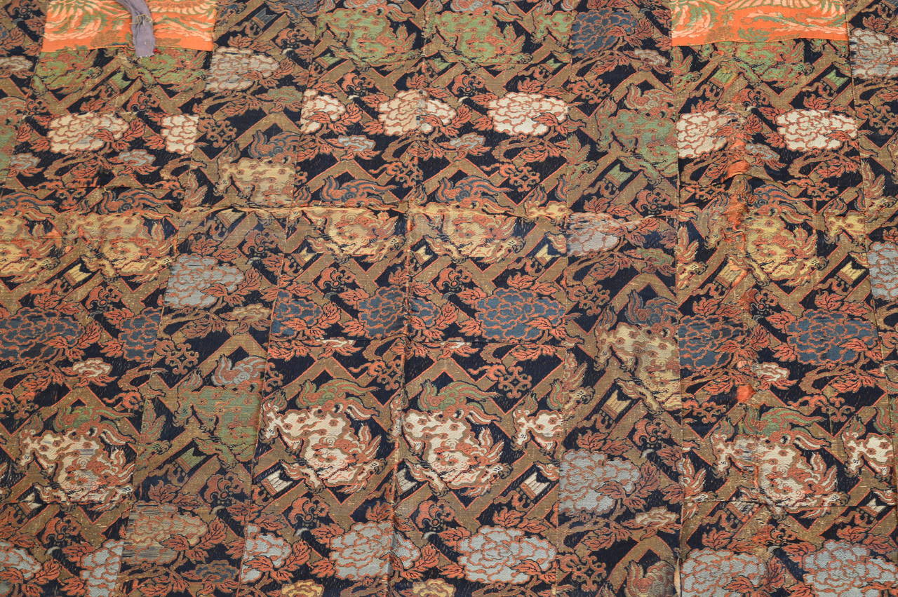 Japanese Kesa Silk and Cotton Brocade Textile 1