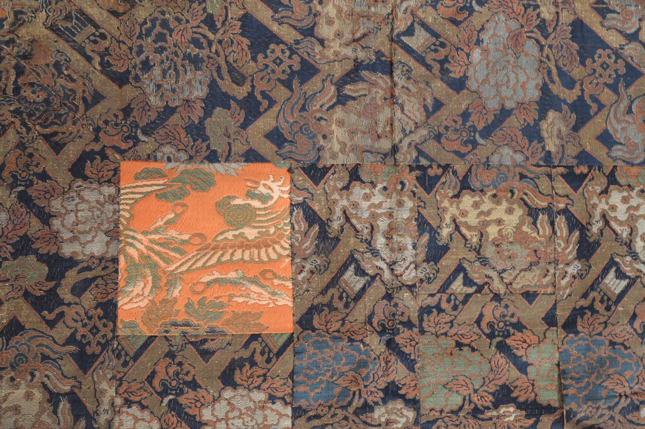 Japanese Kesa Silk and Cotton Brocade Textile 3