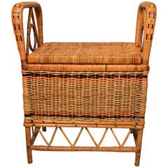 French Wicker Bench