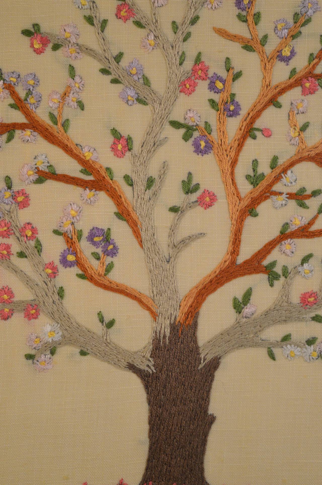 Hand Embroidered Belgian Panels Depicting the Four Seasons, circa 1940 3