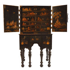 Late 17th Century English Chinoiserie Cabinet on a 19th Century Stand 8