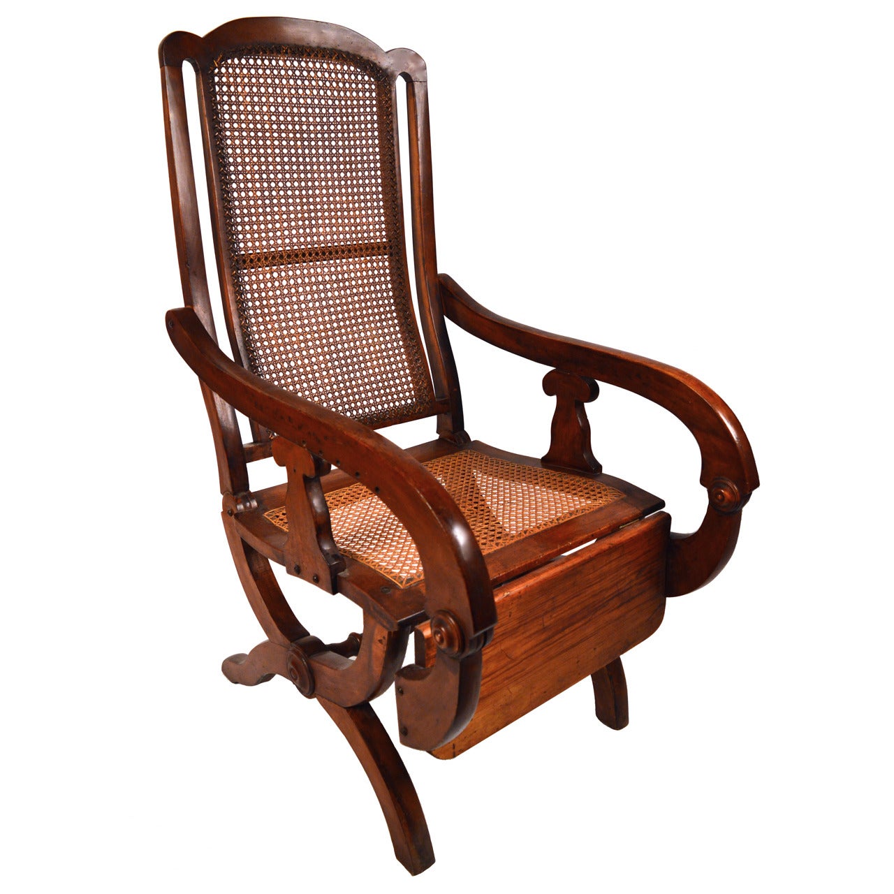19th Century British Colonial Reclining Chair For Sale