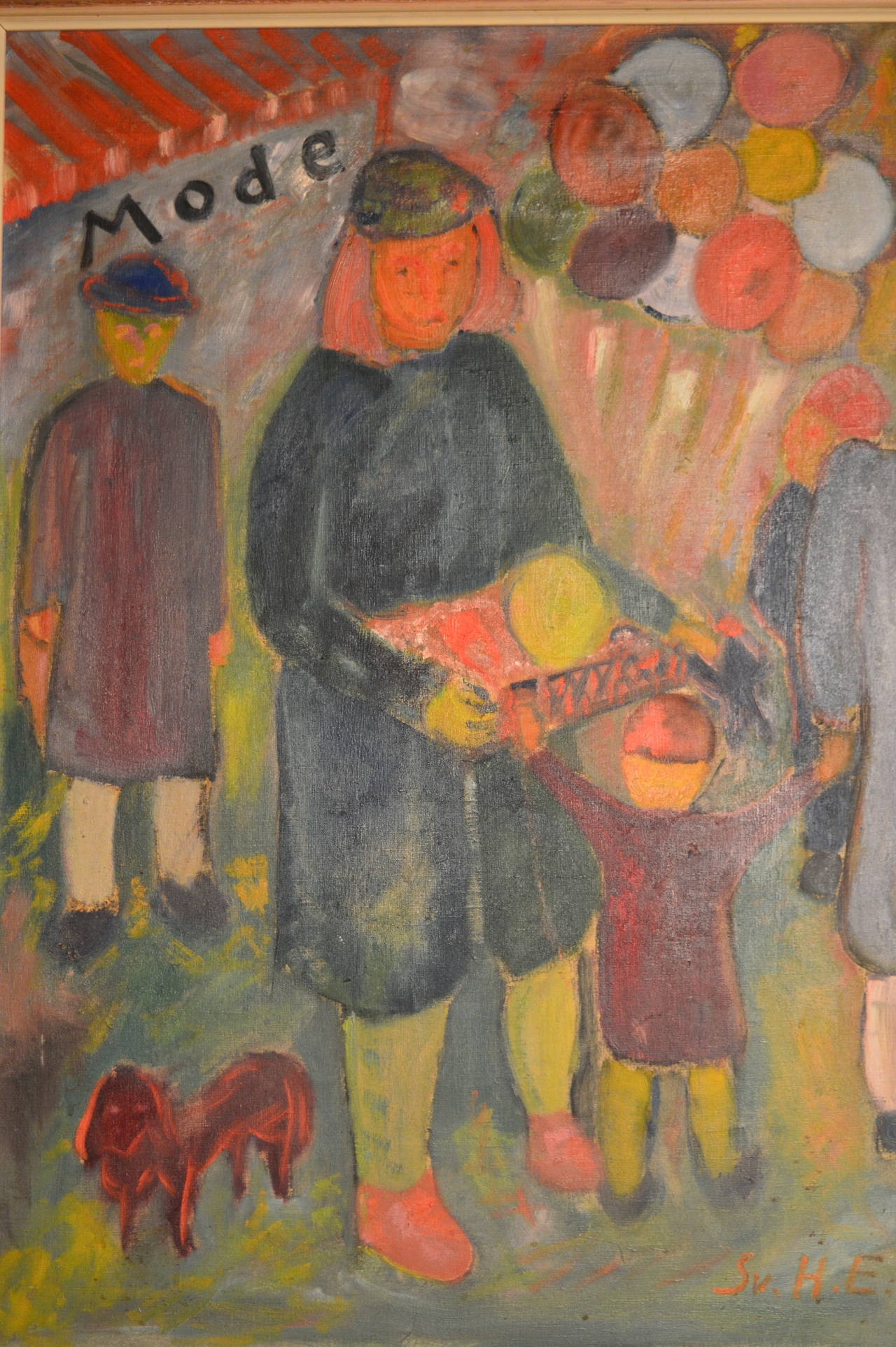 French Expressionist Painting of A Lively Parisian Market Scene 2