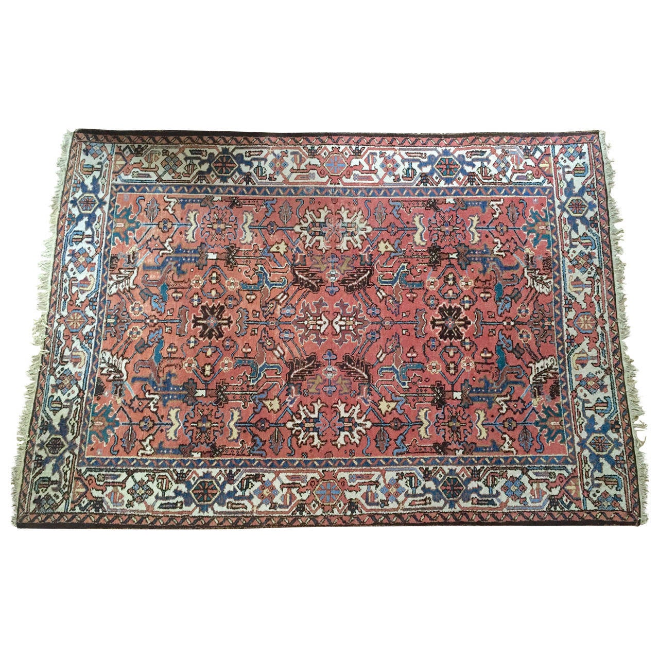 Lovely Semi-Antique Peach Color Persian Carpet at 1stdibs