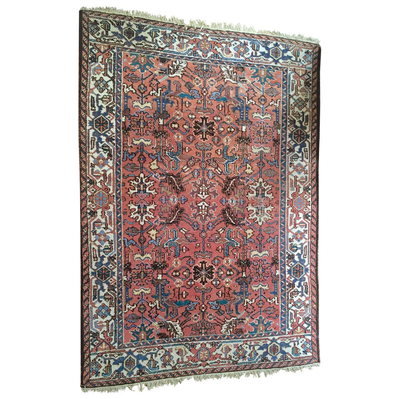 Lovely Semi-Antique Peach Color Persian Carpet