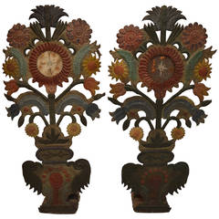 18th century Portugese tole alter decoration garnitures