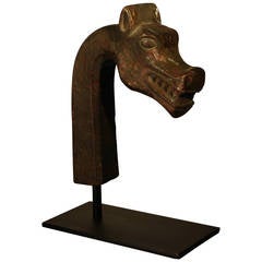 French Art Deco Bronze Mythological Beast Head Sculpture, circa 1930