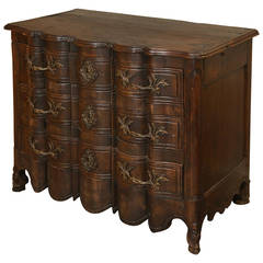 Antique French Walnut Serpentine front chest of drawers Antique French Walnut Serpentine front chest of drawers