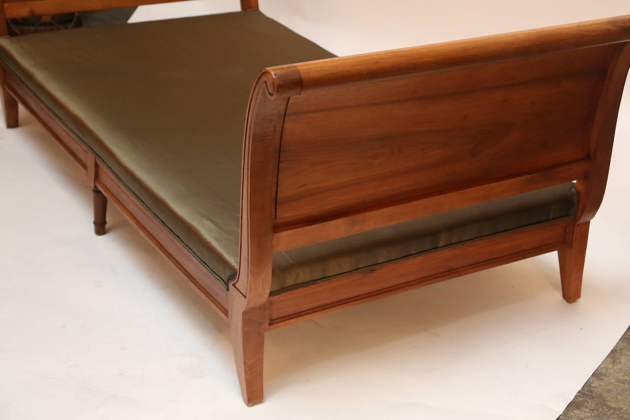 Pair of French Walnut Directoire Daybeds For Sale 1