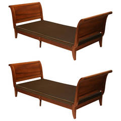 Two Walnut Directoire Daybeds 4