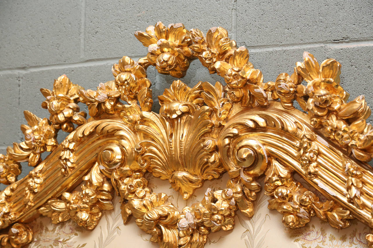 Rococo Carved and Gilt King Headboard