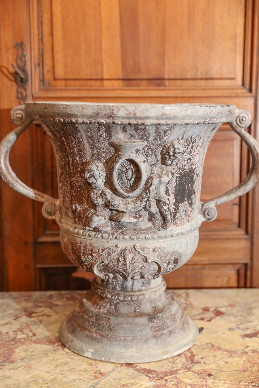 French Pair of Lead Urns