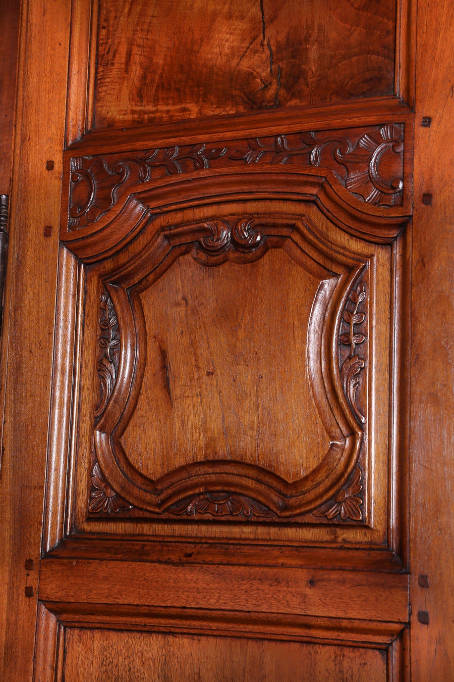 Carved Walnut French Armoire For Sale