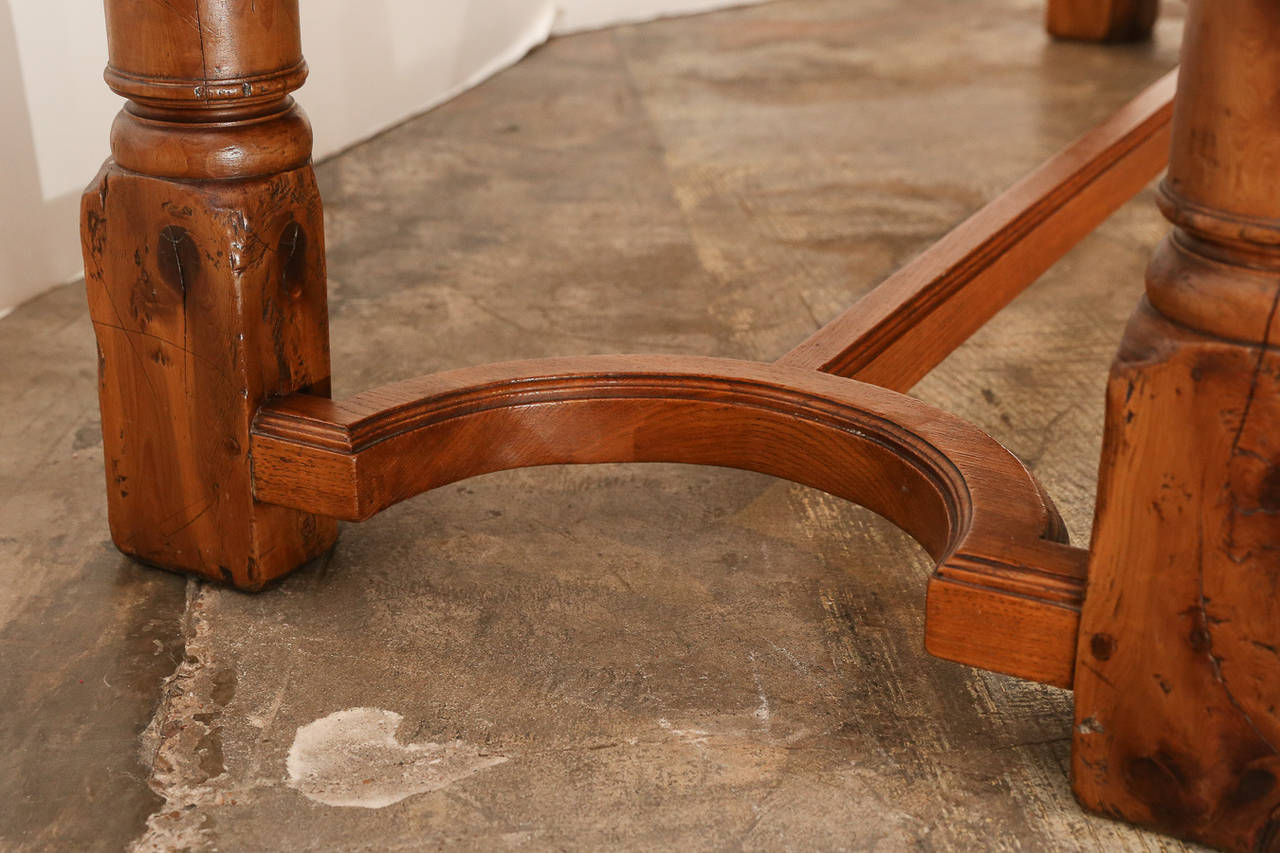French Antique Chestnut Console Table For Sale