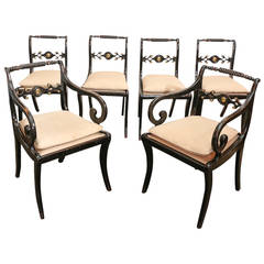 Set of Six Regency Dining Chairs